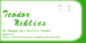 teodor miklics business card